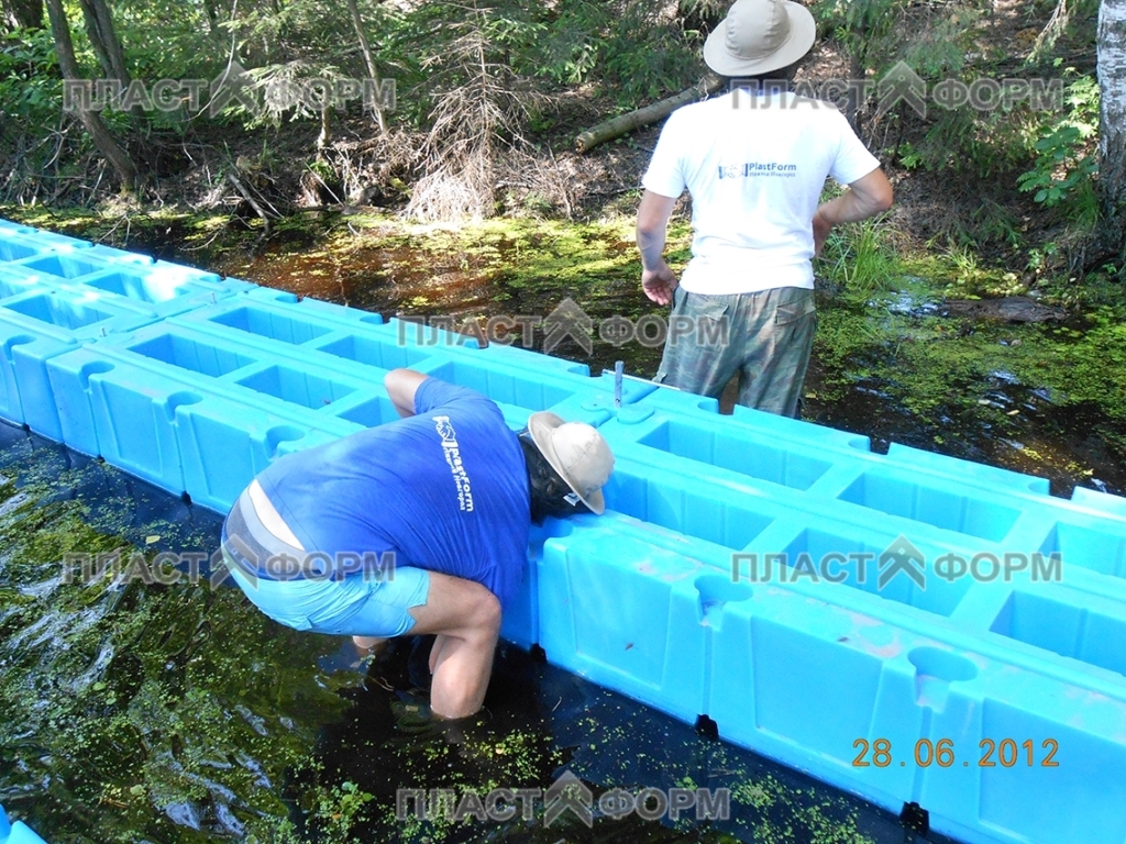 Сборка пластиковых понтонов