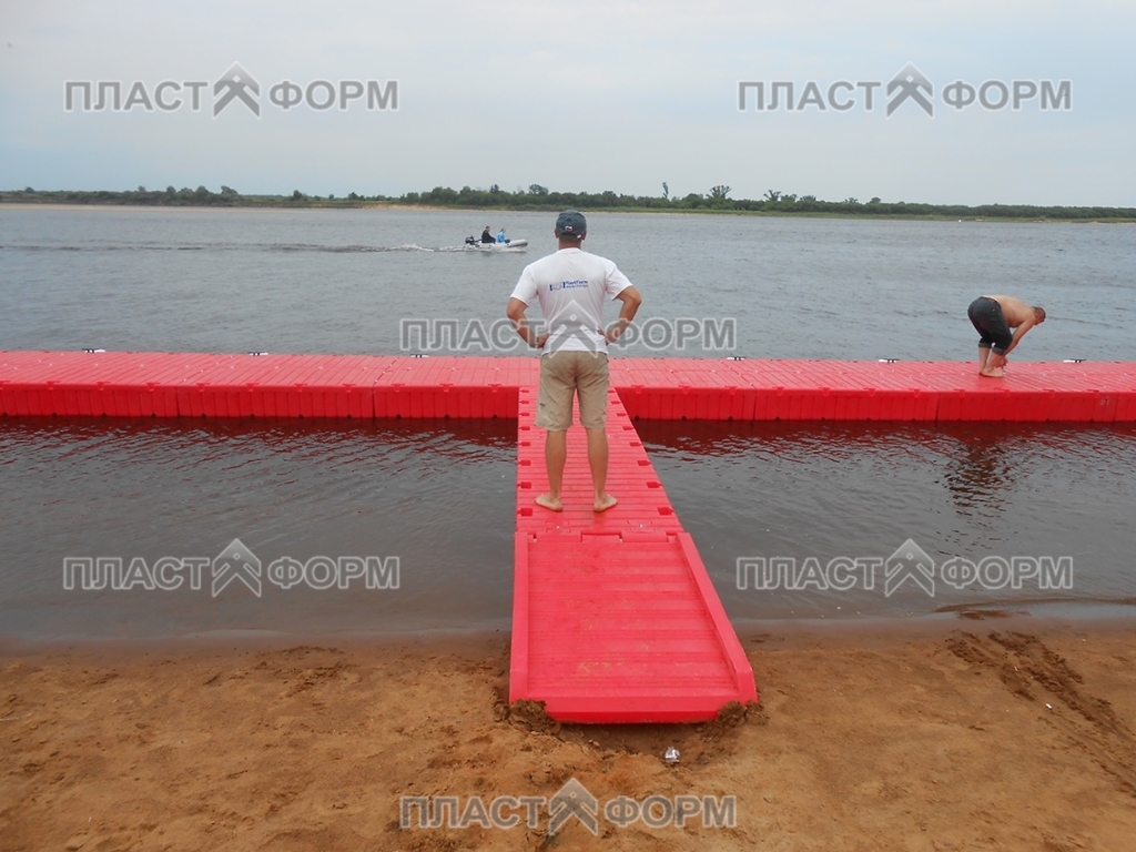 Монтаж пластиковых понтонов